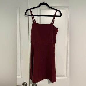 Francesca's NWT Wine Red Silky Spaghetti Strap Mini Dress
